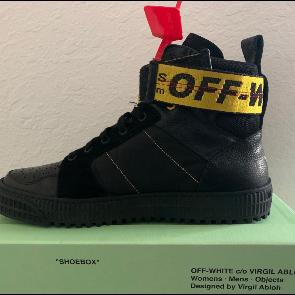 Off White Black High Top Sneakers